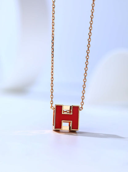 [Marins]H CAGE PINK GOLD NECKLACE