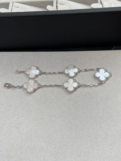 [Marins]CLOVER WHITE PEARL MOP 5 MOTIF BRACELET COLLECTION