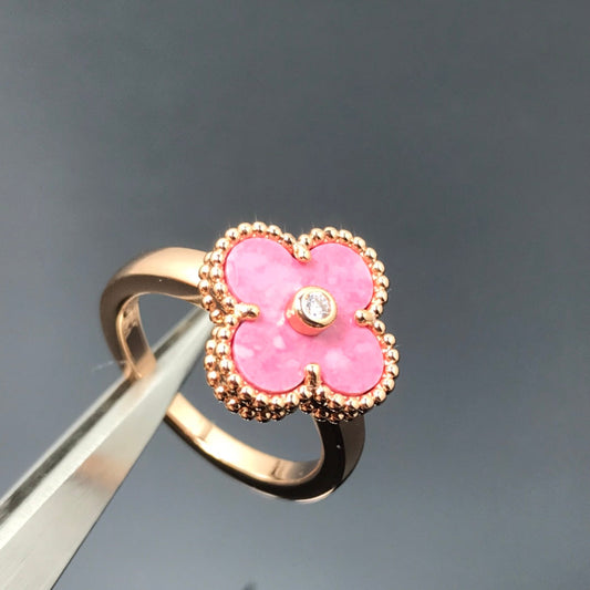[Marins]CLOVER RHODONITE Marins GOLD RING