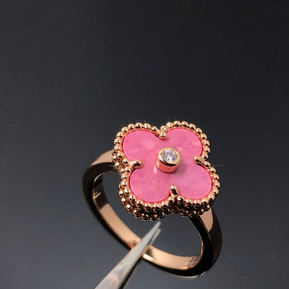 [Marins]CLOVER RHODONITE Marins GOLD RING