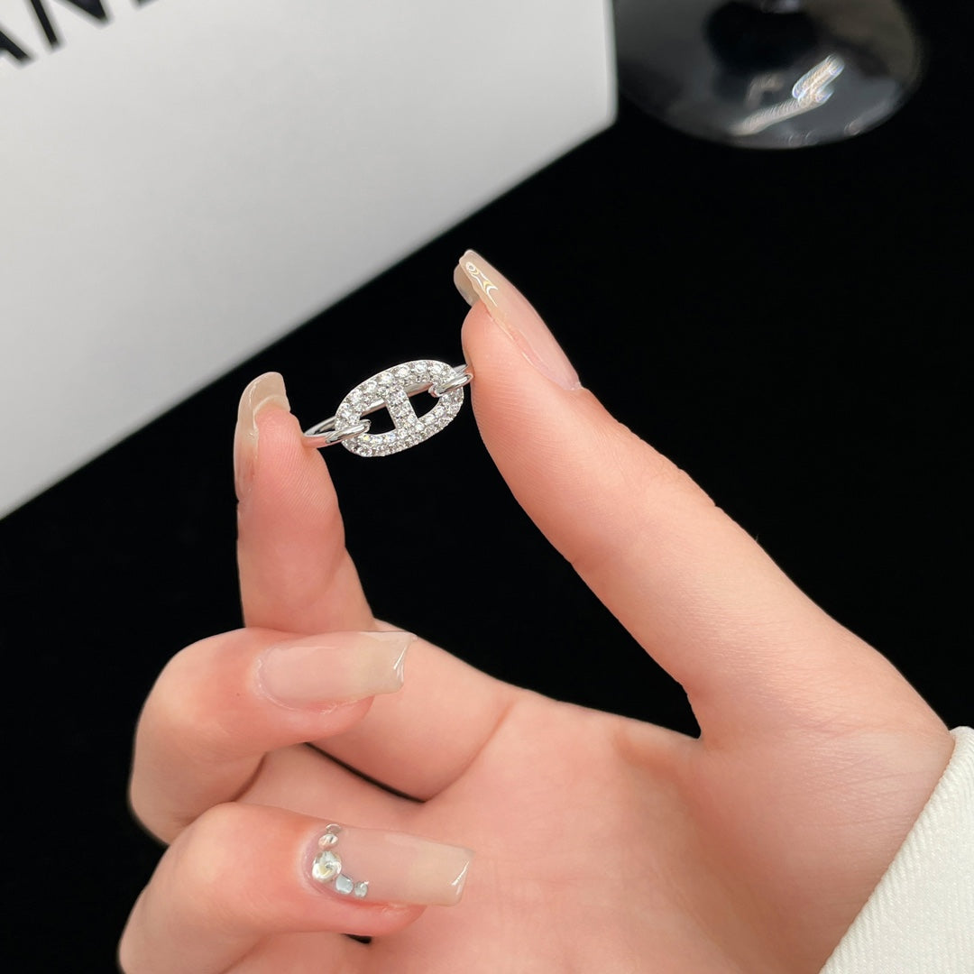 [Marins]RONDE SMALL SILVER DIAMOND RING