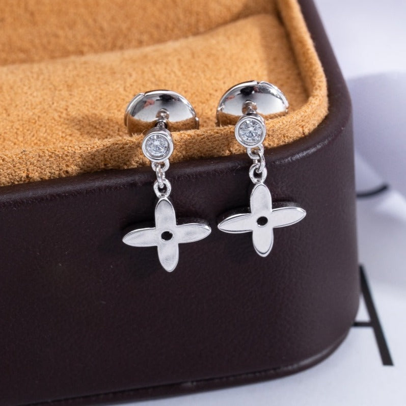 [Marins]VIDYLLE SILVER DIAMOND MINI DROP EARRINGS