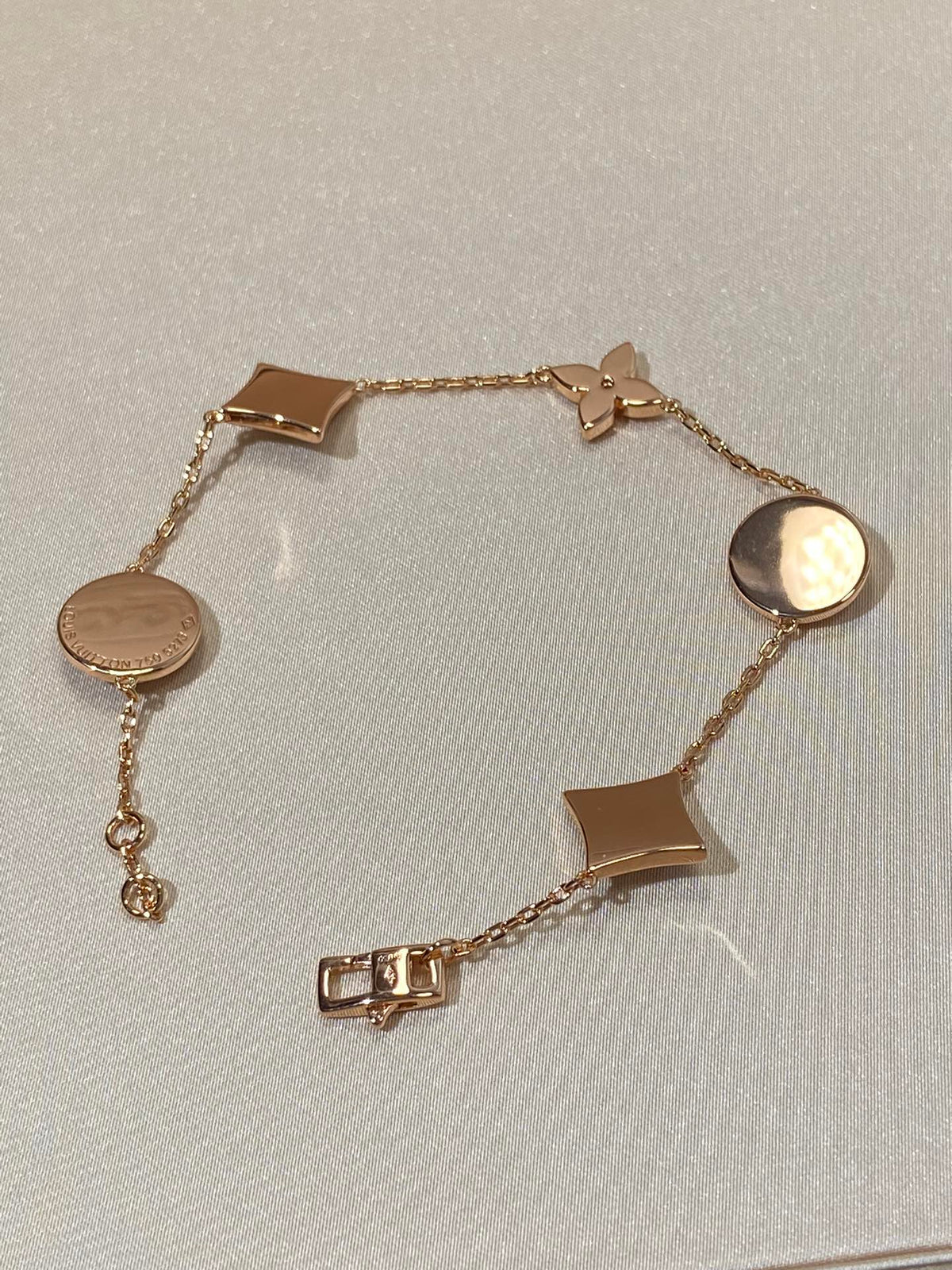 [Marins]STAR AND SUN 5 MOTIF MOP PINK GOLD BRACELET
