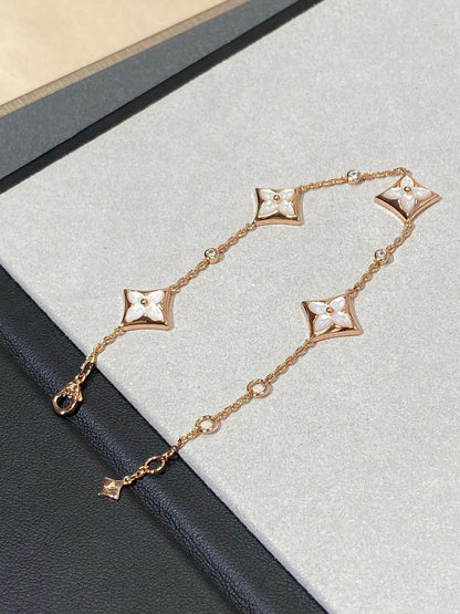 [Marins]STAR 4 MOTIF MOP DIAMOND PINK GOLD BRACELET