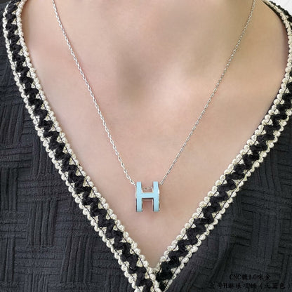 [Marins]POP H SKY BLUE NECKLACE