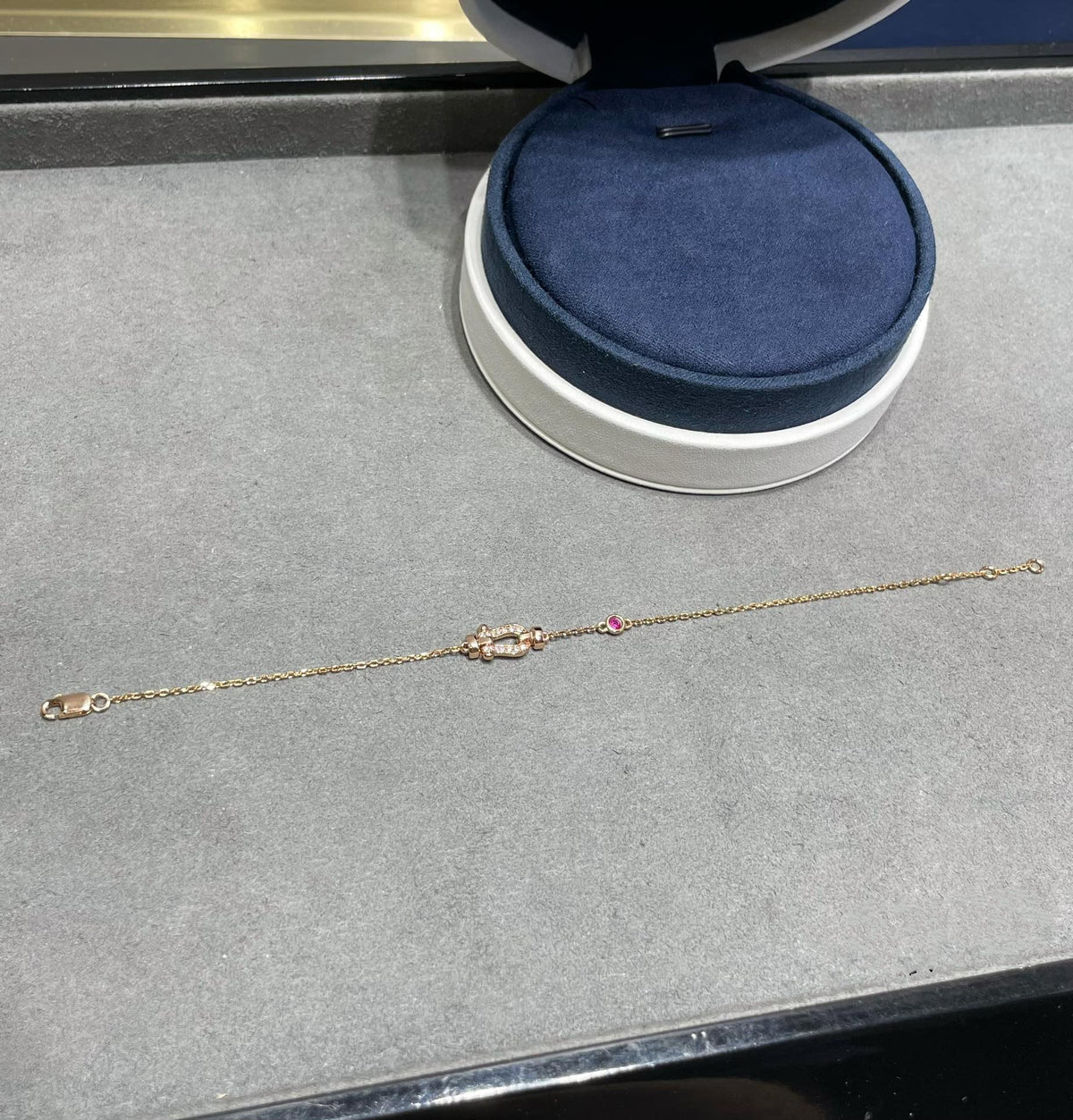 [Marins]FORCE 10 DIAMOND CHAIN LINK PINK GOLD BRACELET