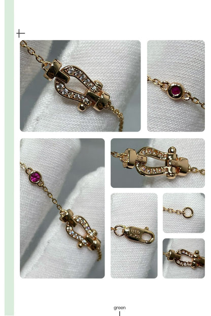 [Marins]FORCE 10 DIAMOND CHAIN LINK PINK GOLD BRACELET