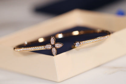 [Marins]IDYLLE GOLD OPEN BRACELET DIAMOND PAVED