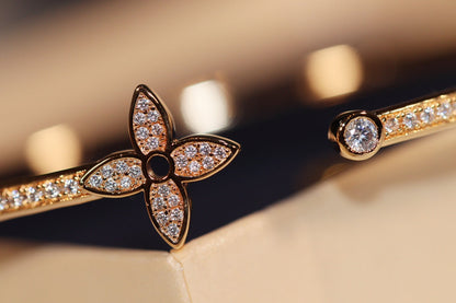 [Marins]IDYLLE GOLD OPEN BRACELET DIAMOND PAVED