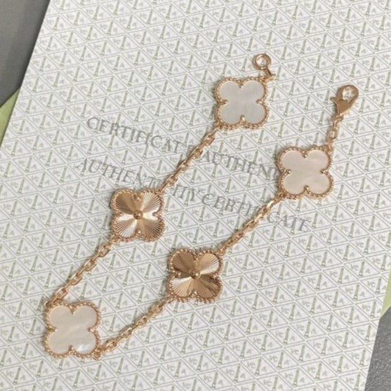 [Marins]CLOVER WHITE PEARL MOP 5 MOTIF BRACELET COLLECTION