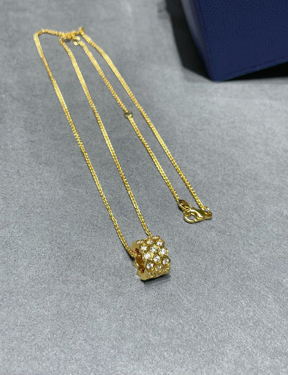 [Marins]BEE LOVE DIAMOND PAVED 3 ROW NECKLACE