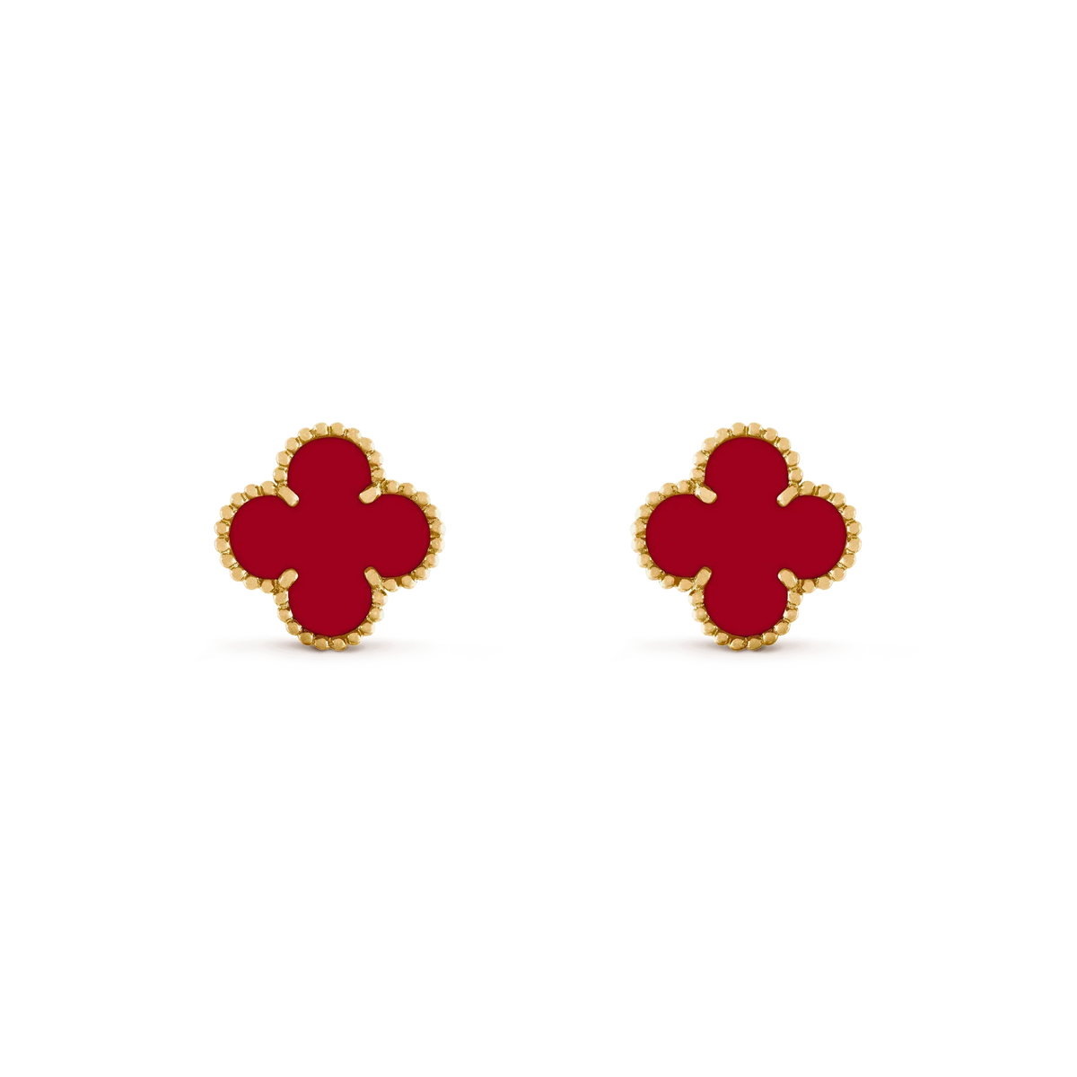 [Marins]CLOVER MEDIUM 1 MOTIFS CARNELIAN  EARRINGS