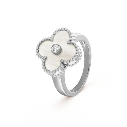 [Marins]CLOVER SILVER MOP DIAMOND RING