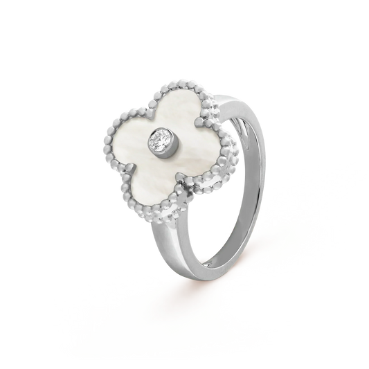 [Marins]CLOVER SILVER MOP DIAMOND RING