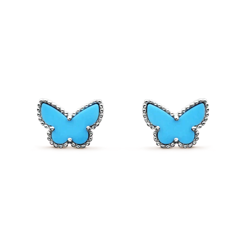 [Marins]BUTTERFLY TURQUOISE EARRINGS SILVER