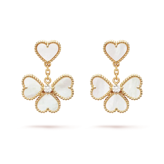 [Marins]CLOVER SWEET WHITE MOP EARRINGS