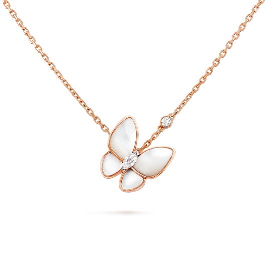 [Marins]BUTTERFLY MOP DIAMOND NECKLACE