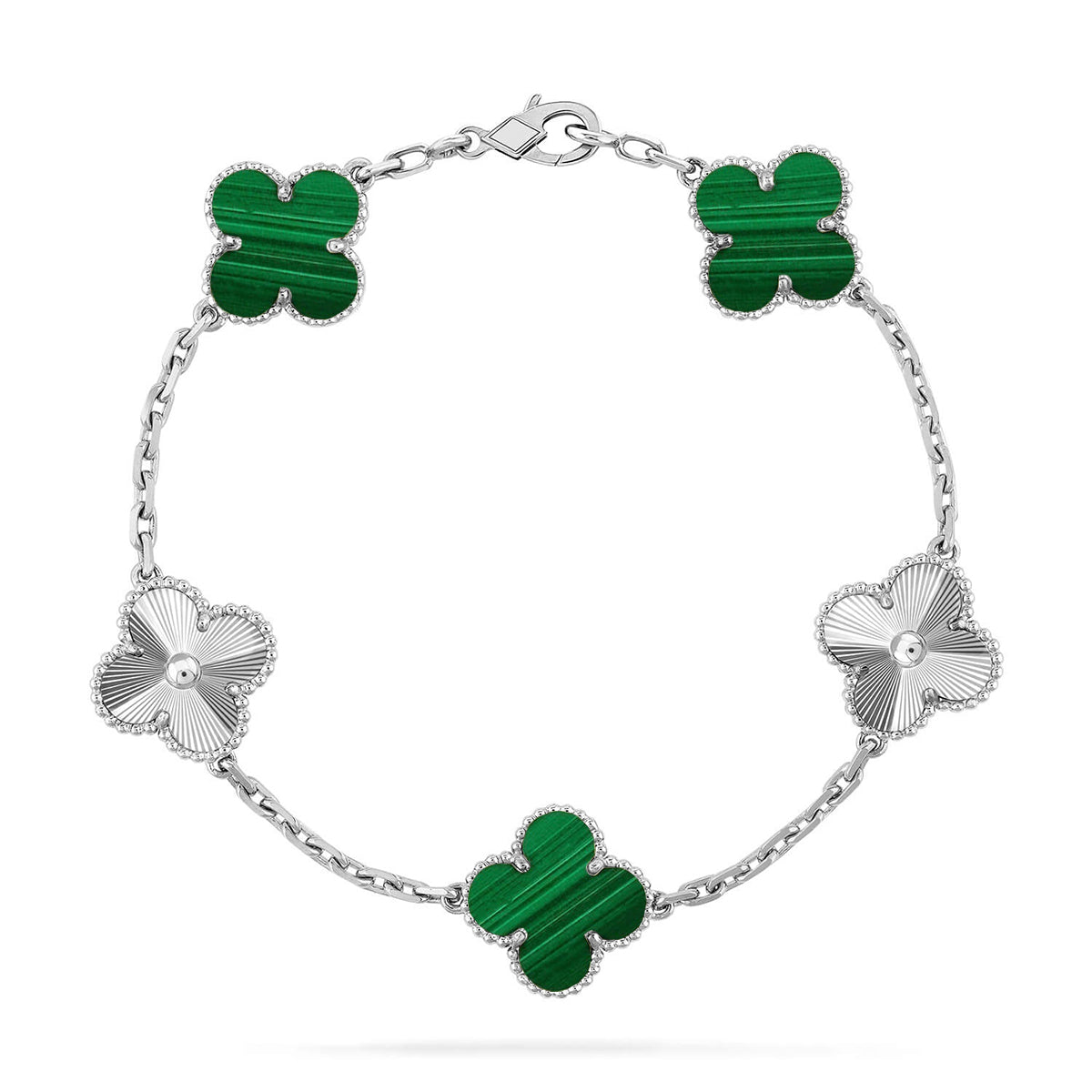 [Marins] CLOVER 5 MOTIF MALACHITE BRACELET COLLECTION
