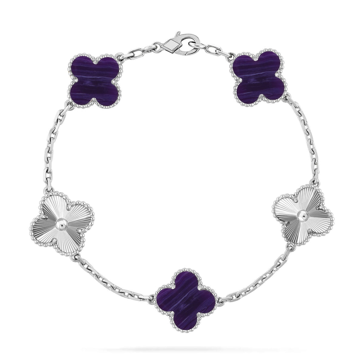 [Marins]CLOVER 5 MOTIF PURPLE STRIPES BRACELET COLLECTION