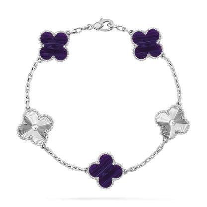 [Marins]CLOVER 5 MOTIF PURPLE STRIPES BRACELET COLLECTION