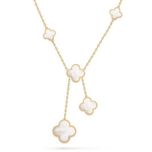 [Marins]CLOVER MOTHER OF PEARL NECKLACE 6 MOTIF