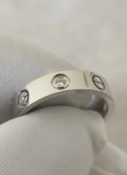 [Marins]LOVE RING 4MM 1 DIAMOND SILVER