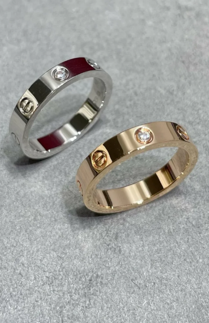 [Marins]LOVE RING 4MM 1 DIAMOND SILVER