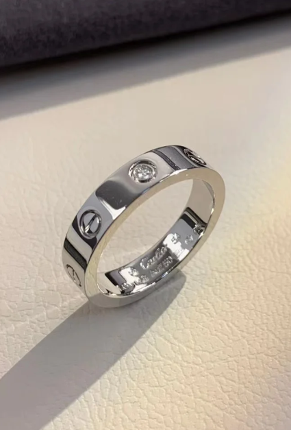 [Marins]LOVE RING 4MM 1 DIAMOND SILVER