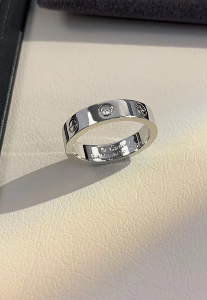 [Marins]LOVE RING 4MM 1 DIAMOND SILVER