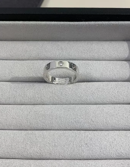 [Marins]LOVE RING 4MM 1 DIAMOND SILVER