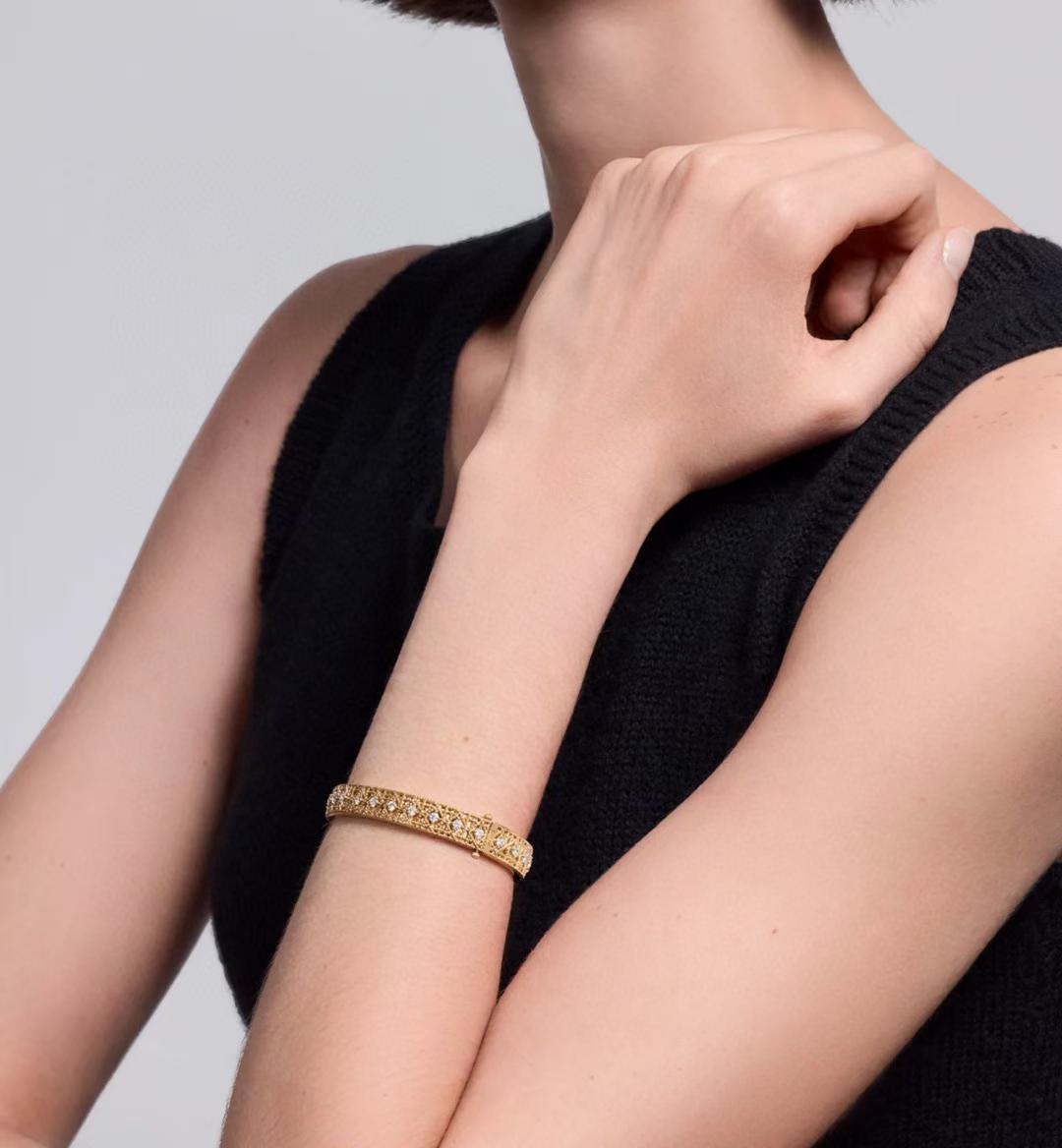 [?Marins]2026 WOVEN-PATTERN BRACELET SET WITH FULL DIAMOND INLAY THREE-COLORS