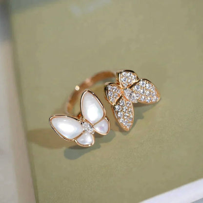 [Marins]TWIN BUTTERFLY DIAMOND MOP RING