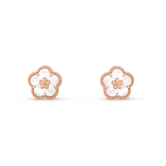 [Marins]LUCKY PINK GOLD WHITE MOP EARRINGS