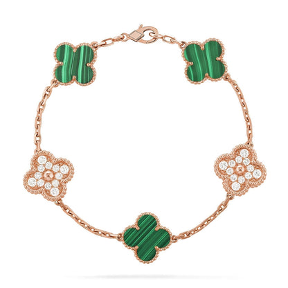 [Marins] CLOVER 5 MOTIF MALACHITE BRACELET COLLECTION