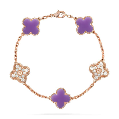 [Marins]CLOVER 5 MOTIF LIGHT PURPLE BRACELET COLLECTION