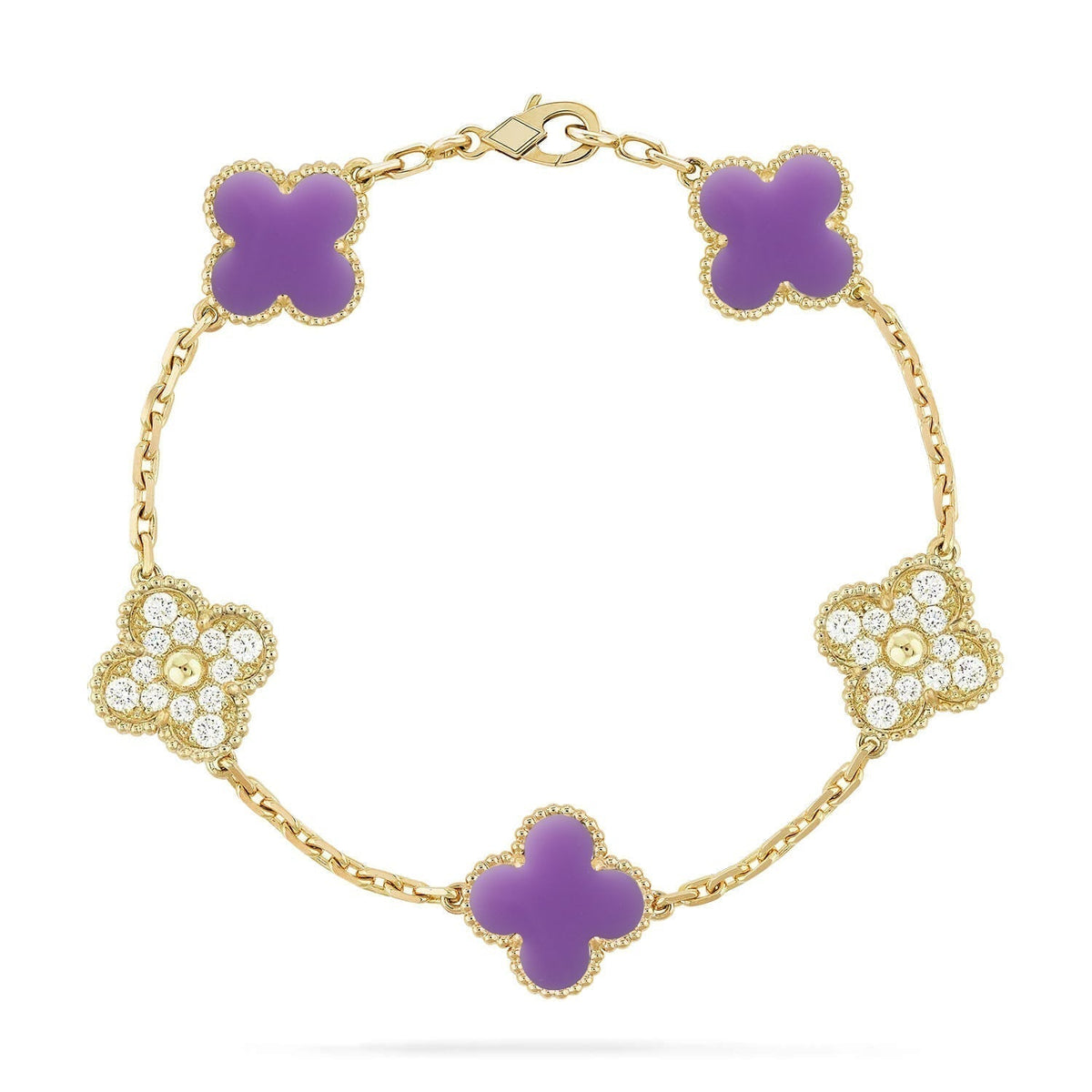 [Marins]CLOVER 5 MOTIF LIGHT PURPLE BRACELET COLLECTION
