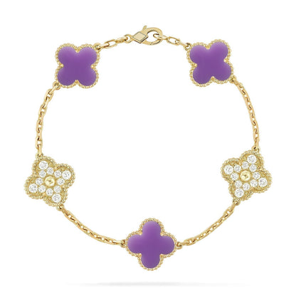 [Marins]CLOVER 5 MOTIF LIGHT PURPLE BRACELET COLLECTION