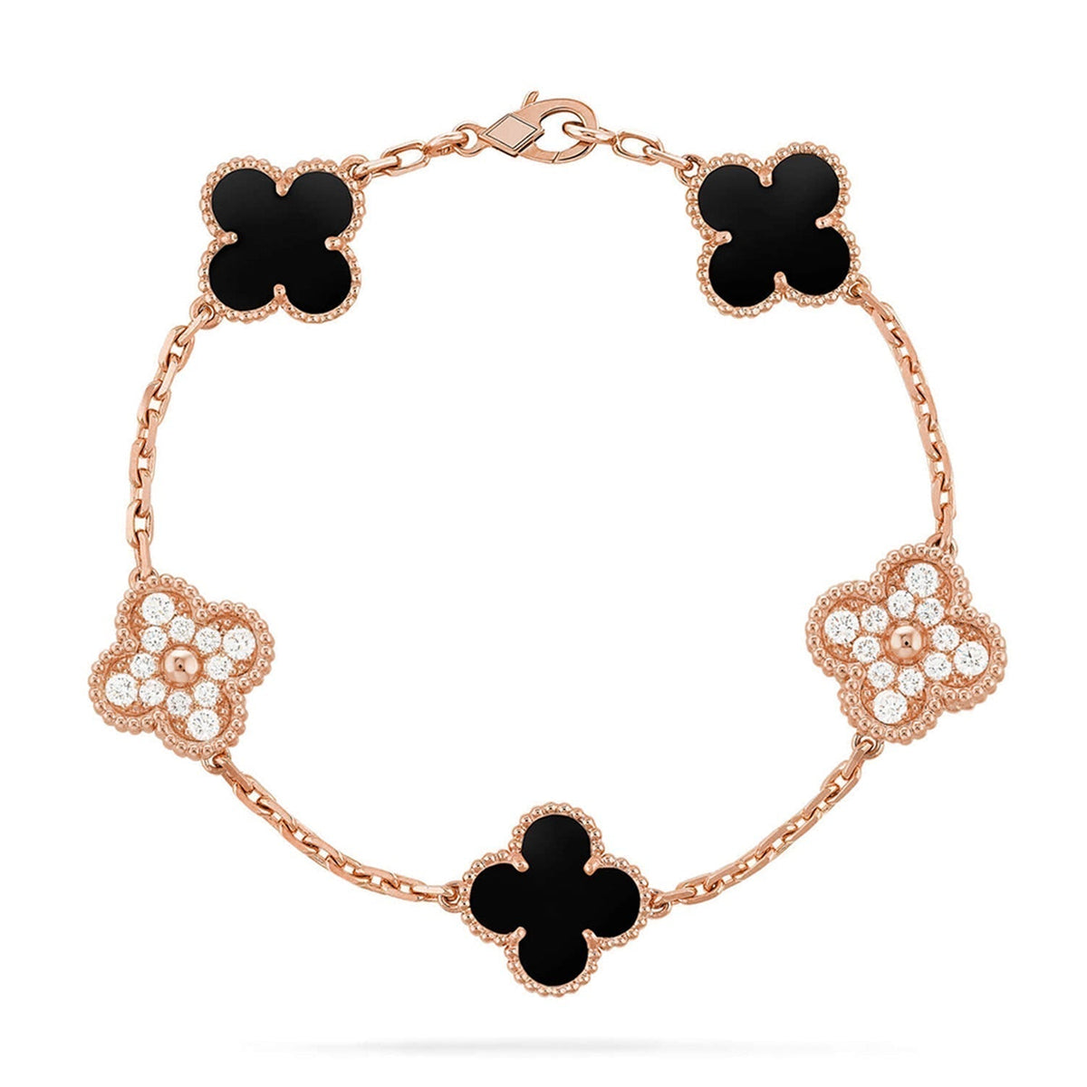 [Marins] CLOVER 5 MOTIF ONYXS BRACELET COLLECTION
