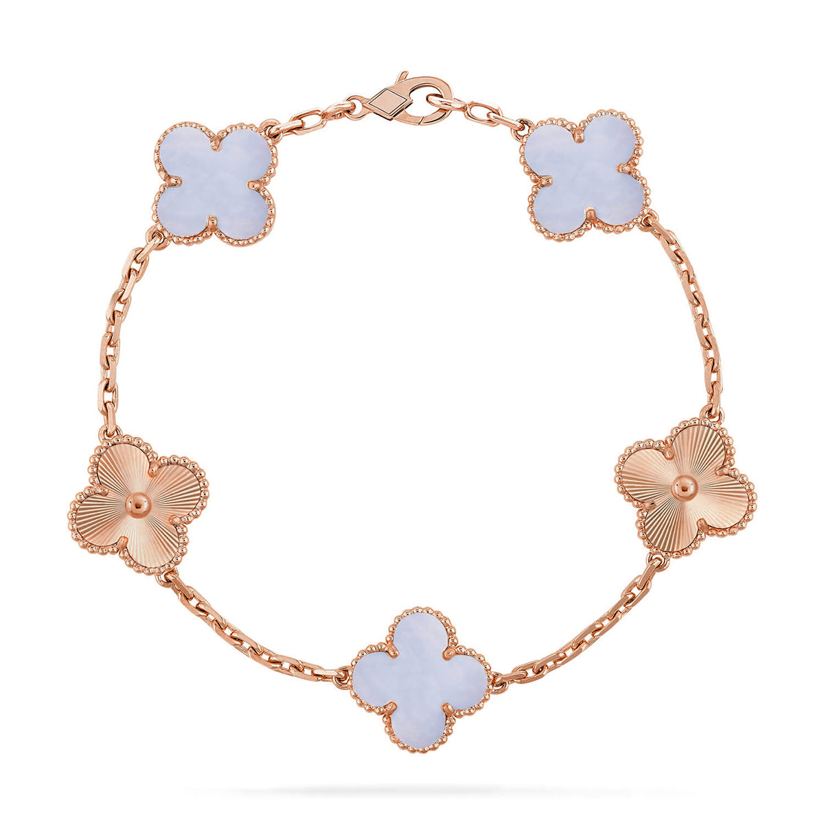 [Marins] CLOVER 5 MOTIF PURPLE CHALCEDONY BRACELET COLLECTION