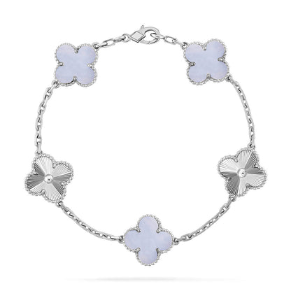 [Marins] CLOVER 5 MOTIF PURPLE CHALCEDONY BRACELET COLLECTION