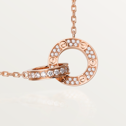 [Marins]LOVE 7.6MM NECKLACE Marins GOLD AND SILVER  FULL DIAMOND