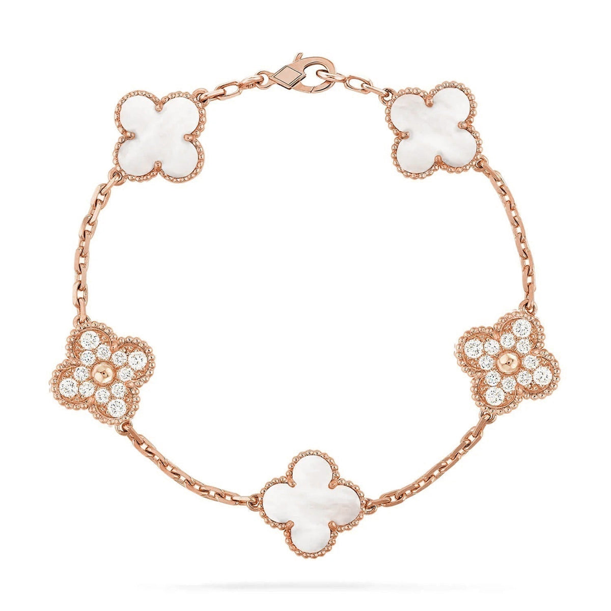 [Marins]CLOVER WHITE PEARL MOP 5 MOTIF BRACELET COLLECTION