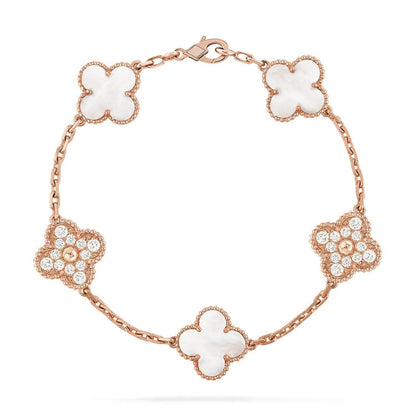 [Marins]CLOVER WHITE PEARL MOP 5 MOTIF BRACELET COLLECTION