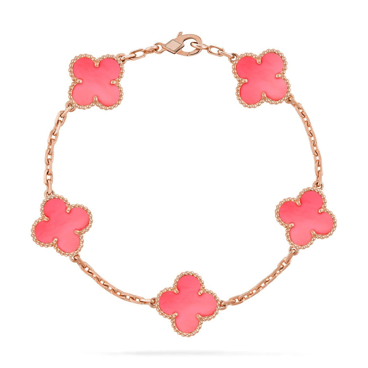 [Marins] CLOVER 5 MOTIFS  PINK MOP BRACELET COLLECTION