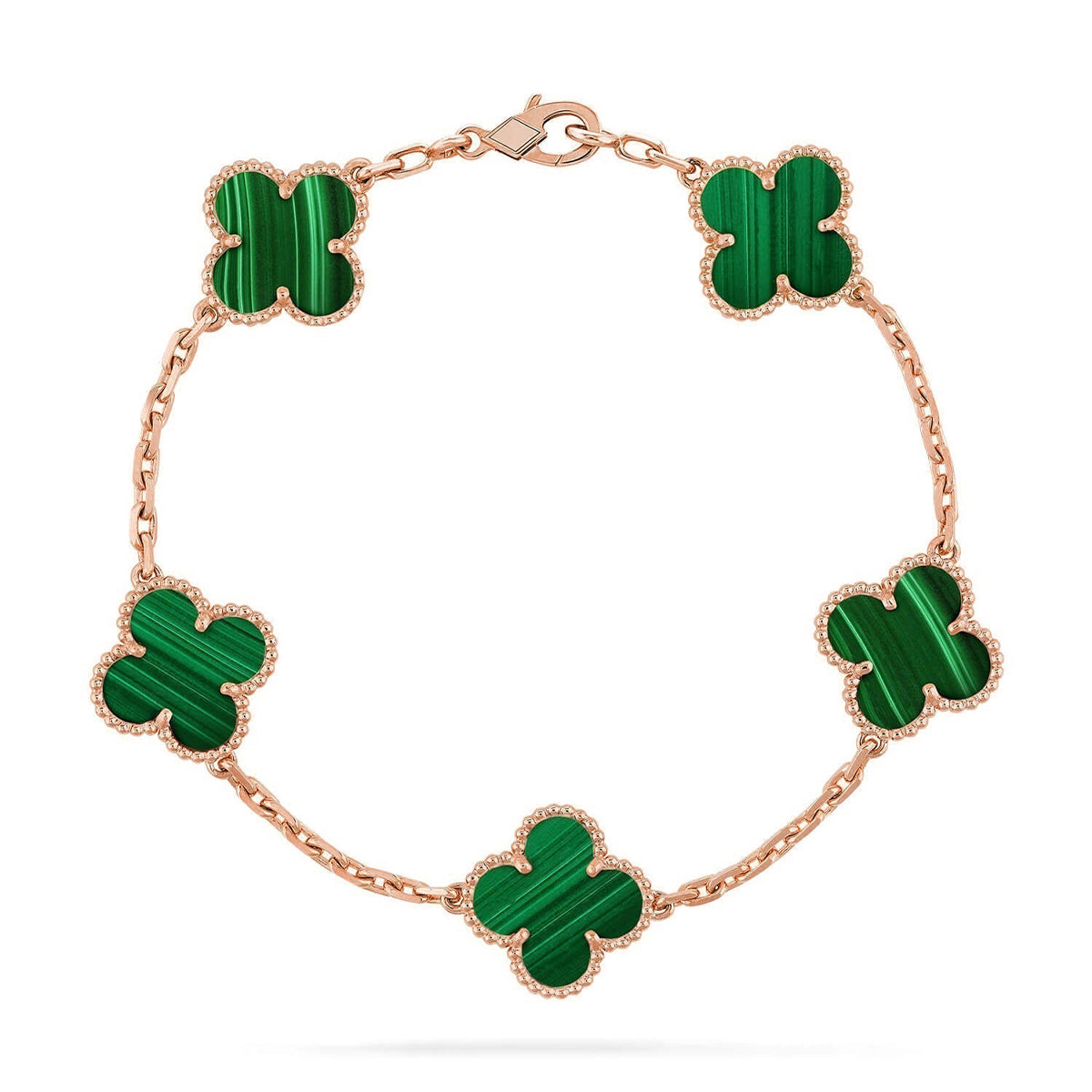 [Marins] CLOVER 5 MOTIF MALACHITE BRACELET COLLECTION