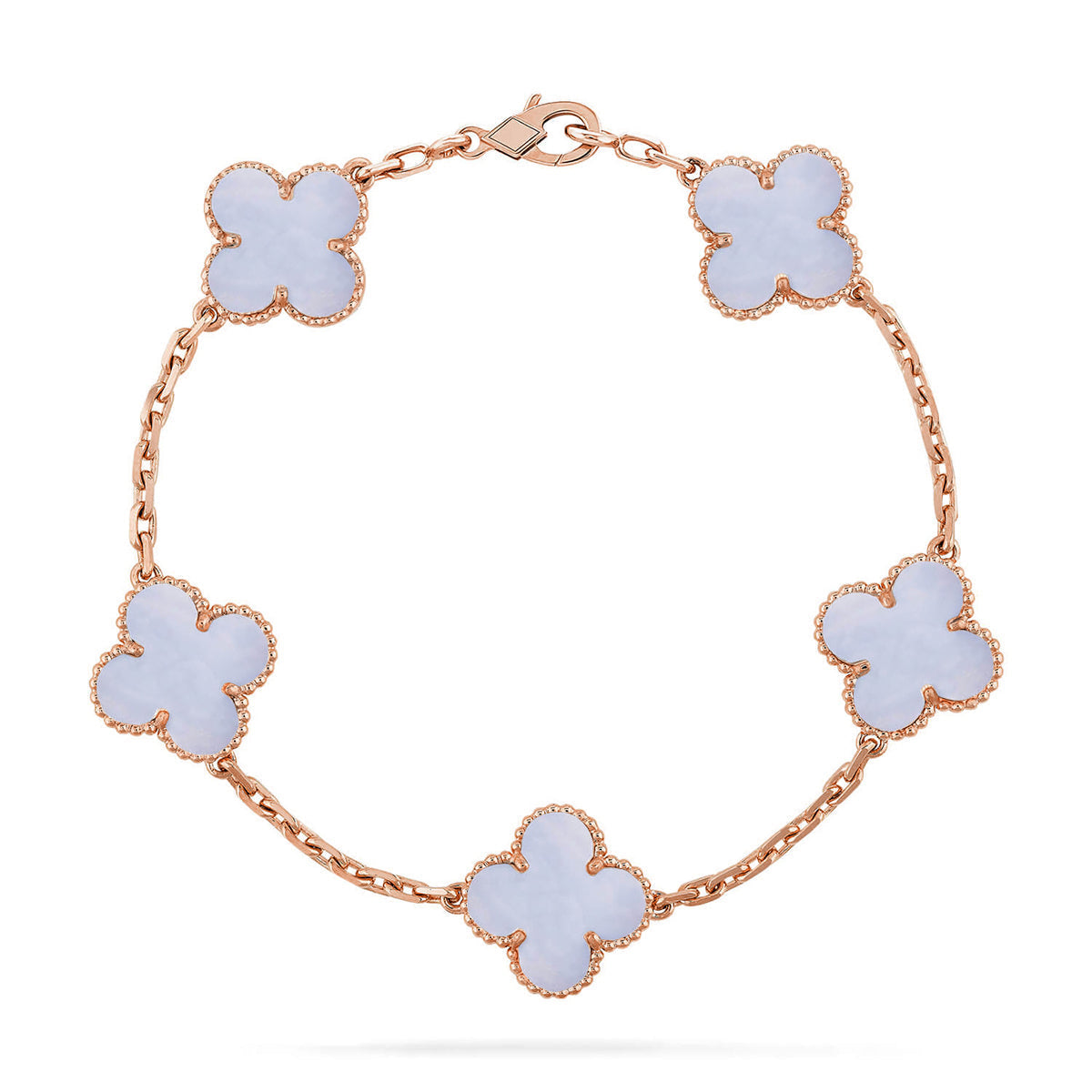 [Marins] CLOVER 5 MOTIF PURPLE CHALCEDONY BRACELET COLLECTION