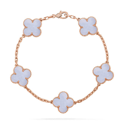 [Marins] CLOVER 5 MOTIF PURPLE CHALCEDONY BRACELET COLLECTION