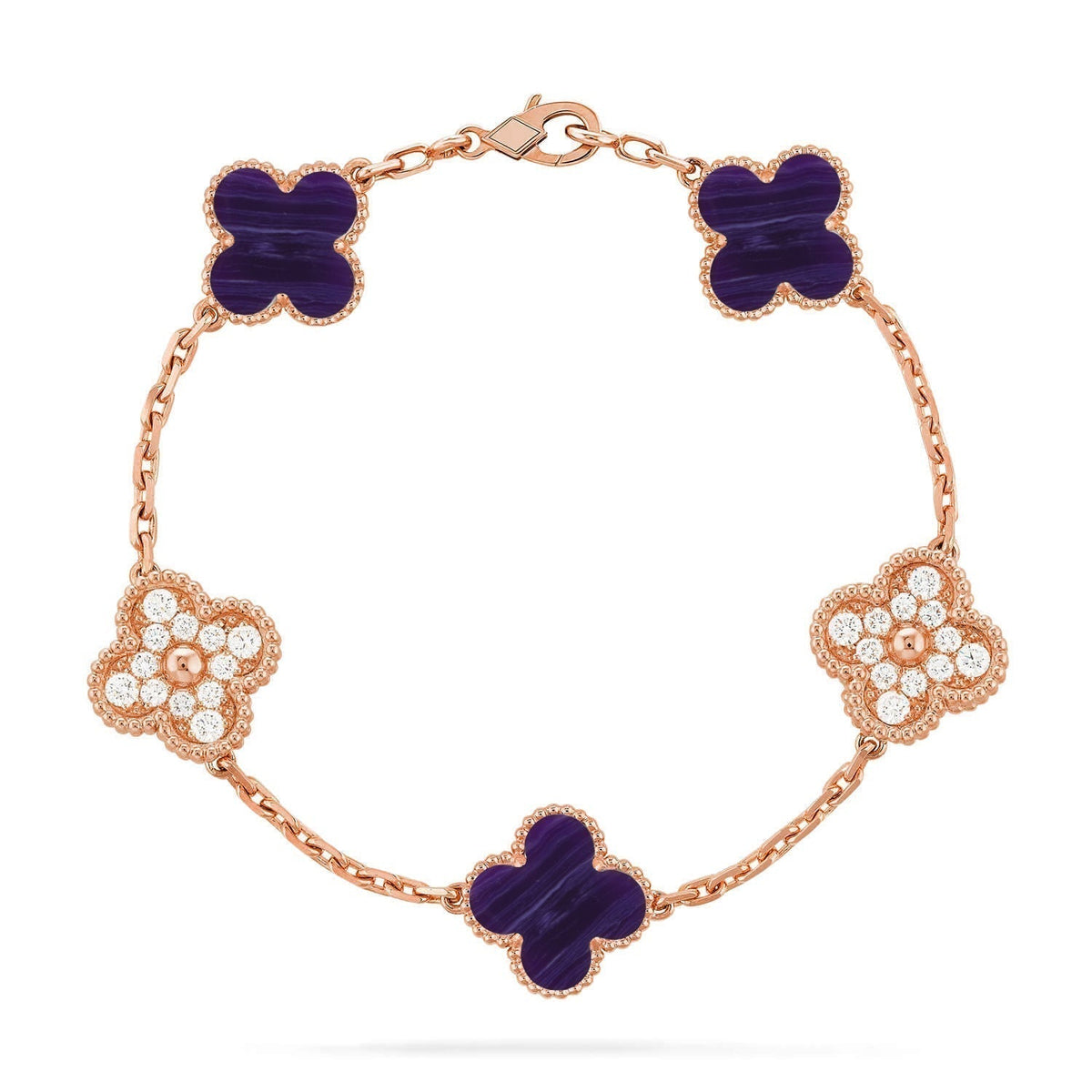 [Marins]CLOVER 5 MOTIF PURPLE STRIPES BRACELET COLLECTION