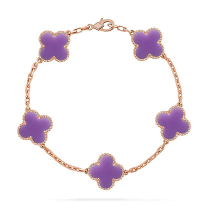 [Marins]CLOVER 5 MOTIF LIGHT PURPLE BRACELET COLLECTION