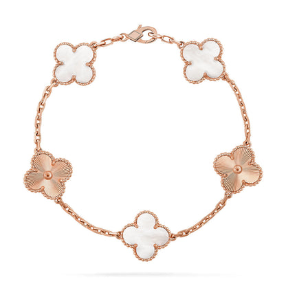 [Marins]CLOVER WHITE PEARL MOP 5 MOTIF BRACELET COLLECTION